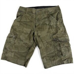 Kuhl Men Green Camo Cargo Shorts Size 30 Durable Rugged Workwear Faded Outdoor